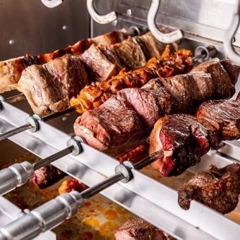3連休はお得に！21ー22日,土日の来店限定　シュラスコ20種食べ放題＋サイド2品5,280円→3,900円