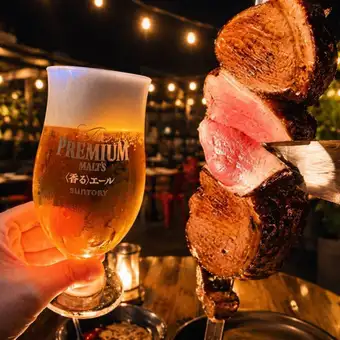 ★ 屋内型ビアガーデン ★4種ビアバー含む80種ドリンク＋シュラスコ20種食飲み放題2時間5,800円