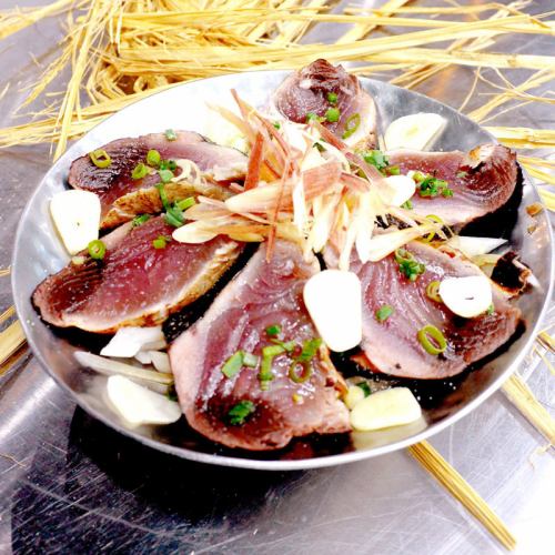 カツオの藁焼き 焼き切り 天日塩で