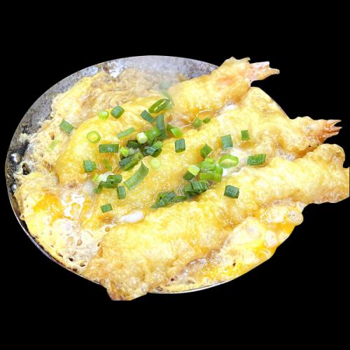 海老天の卵とじ丼の上の具