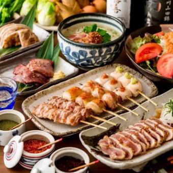【3時間飲み放題付】鮮魚・筑波地鶏&焼き鳥食べ放題コース【4280円→3280円】金土祝前不可
