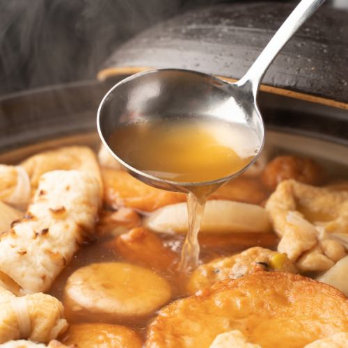 It touches the heart.All-you-can-eat oden with rich, flavorful broth