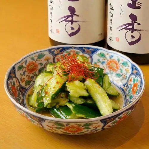 Crushed cucumber / Octopus with wasabi