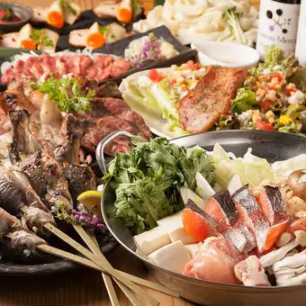 6000円【8品＋2時間飲み放題】　当店人気No.1の王道コース！