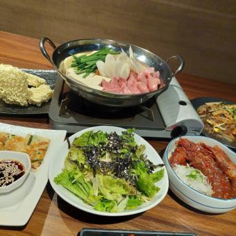 [All-you-can-drink included] Budae jjigae course, 6 dishes in total ★Available for 4 or more people★