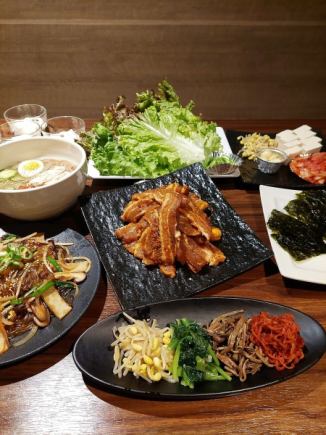 [All-you-can-drink included] Samgyeopsal course, 6 dishes in total ★Available for 4 or more people★