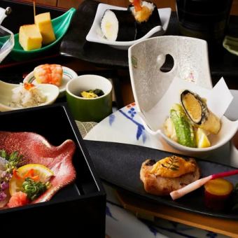 [Lunch] Reasonably priced and highly satisfying! The "Hana Kaiseki" course features a beautiful and colorful array of exquisite dishes for 4,000 yen