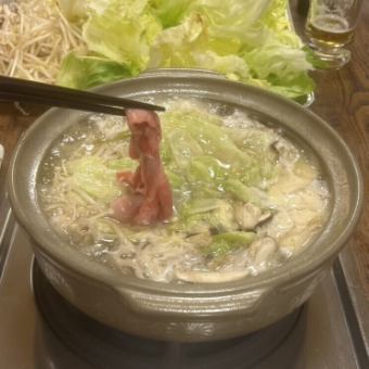 90分飲み放題付！鹿児島特産黒豚のねぎしゃぶ6800円(税込)コース