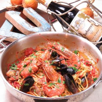 [Authentic Northern Italy] Appetizer, mussels sautéed in white wine, 2 types of pasta of your choice, 2 main types 5,280 yen course