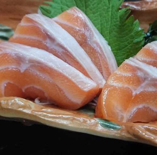 Raw salmon sashimi