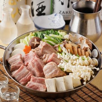 【生ビール含む2H飲み放題付】海鮮or道産豚!海と大地を感じる『クラシック鍋コース』4980円