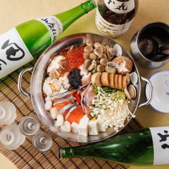 【生ビール含む2H飲み放題付】痛風鍋or石狩鍋!北の海を凝縮『プレミアム鍋コース』5480円