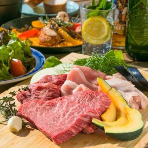 【3名様以上】カジュアル手ぶらBBQセット ソフトドリンク「飲放」付 120分 5000円
