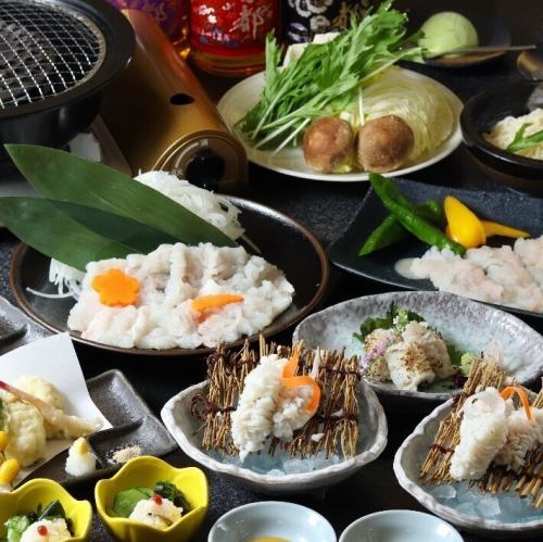【천연・활하모 풀 코스】메인에 “야키하모”와 “하모스키 냄비” 양쪽을 만끽!전 7품