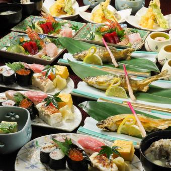 【個々盛り提供】本鮪トロ握り付!季節堪能コース2H7品5000円※クーポンご利用で2H→2.5Hに延長！