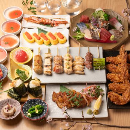 【生ビール付き6,000円名古屋名物コース】地鶏づくし！8品＋2h飲み放題付き★＜歓迎会＞