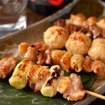地鶏串焼鳥四種盛り合わせ