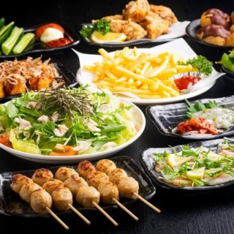 【11～2月】 【ビール付120分飲放題】カルパッチョ・つくね串等全10品【てんしろコース】2480円