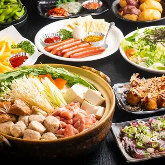 11~2月【ビール付全50種120分飲放題】名物鶏ちゃんこ鍋付全11品【あったか鍋コース】2980円