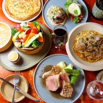 [Standard course for welcoming and farewell parties] Our popular Totonou salad, pasta, and roast pork ◆ 8 dishes in total, 120 minutes, all-you-can-drink, 5,000 yen