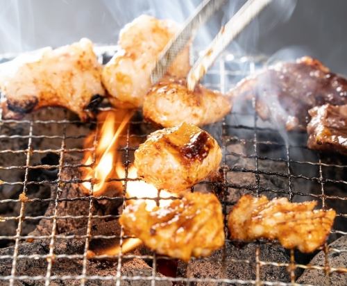 七輪で焼くホルモン
