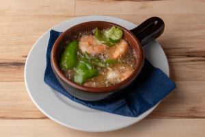 Wild Shrimp and Lotus Root Ajillo