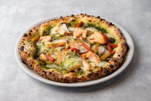Smoked salmon and peperonata pesto