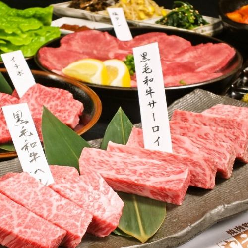 The banquet course of Japanese black beef sent directly from the directly managed ranch starts from 4800 yen