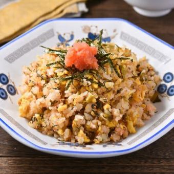 高菜焼きめし明太ソースのっけ