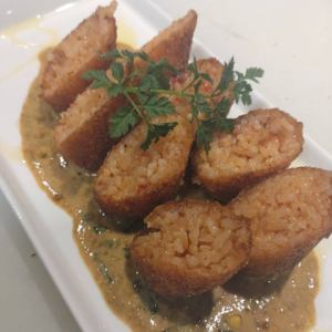 ライスコロッケ海苔クリームソース