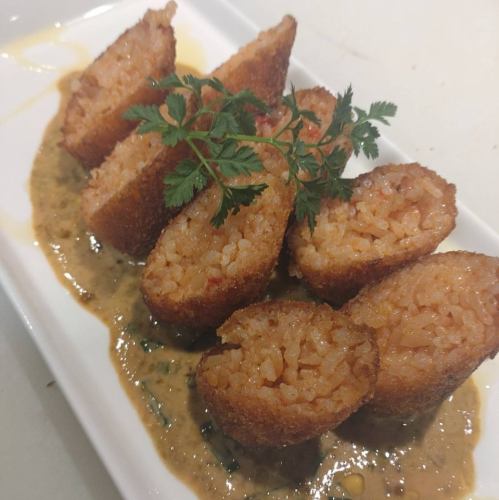 ライスコロッケ海苔クリームソース