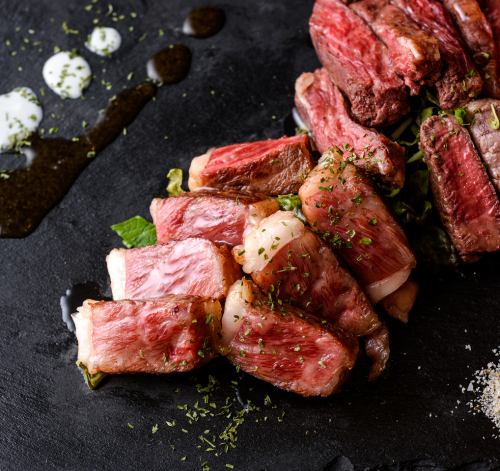 Assortment of three types of steak