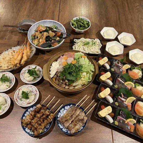 120分飲み放題付コースは4000円～ご用意！詳細はコースページへ