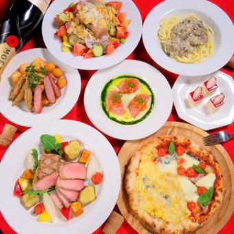 [Cooking only course] Grilled Iberian pork Margherita or Quattro Formaggi, all-you-can-drink 2,400 yen