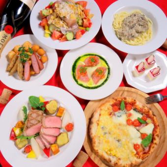 [Girls' party only] ◇◆Choice of pizza/Grilled Iberico pork/Fruit tart◇◆2.5 hours all-you-can-drink included 3,900 yen
