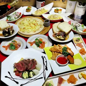【歓送迎会贅沢コース全9品】◆ズッパディペッシェ/牛サガリ◆2Hプレミアム飲放付5500円