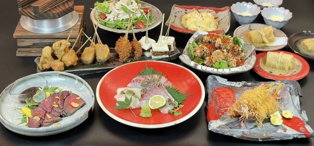 Kushin's carefully selected single course with 120 minutes of all-you-can-drink included