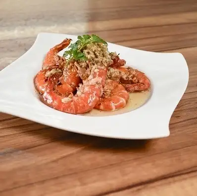 ソフトシェルシュリンプのガーリックソテー