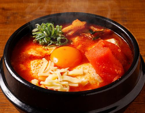 Pollock roe and cheese sundubu