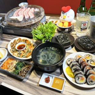 『ハイボール、レモンサワー120分飲み放題付』生サムギョプサルのライトコース!!4300円