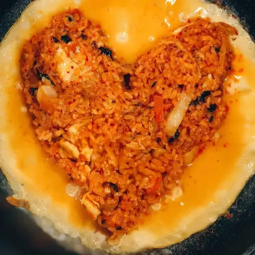 The final dish is bokkeumbap (fried rice).