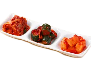Assortment of three kinds of kimchi