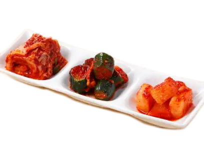 Assortment of three kinds of kimchi