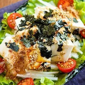 Radish and tofu salad