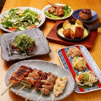 【お料理のみ】大山鷄焼き鳥プレミアムコース◆大山鷄や焼きおにぎりなど全8品5000円(税込)
