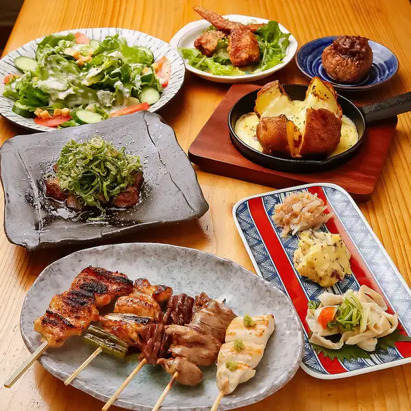 大山鶏串の五本盛り合わせ