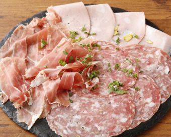 Assorted Italian ham, salami and mortadella