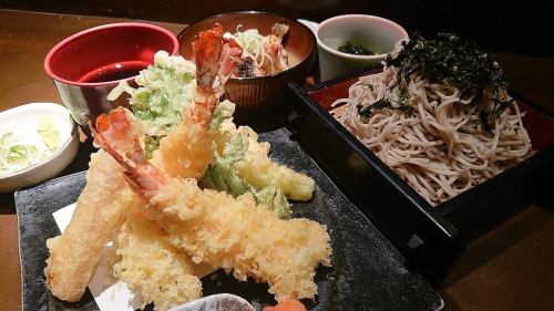 Ashigara tea soba and tempura set meal