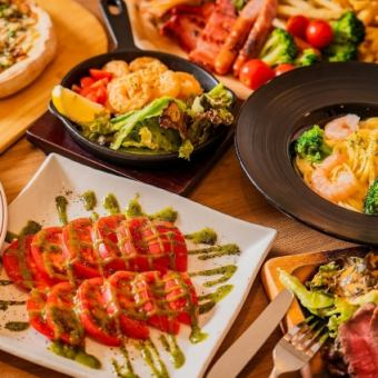 【イタリアンコース マルゲリータver】3時間飲み放題 定番メニュー全8品 コスパ満点コース
