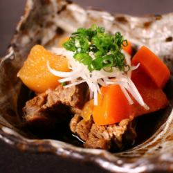Softly stewed beef tongue